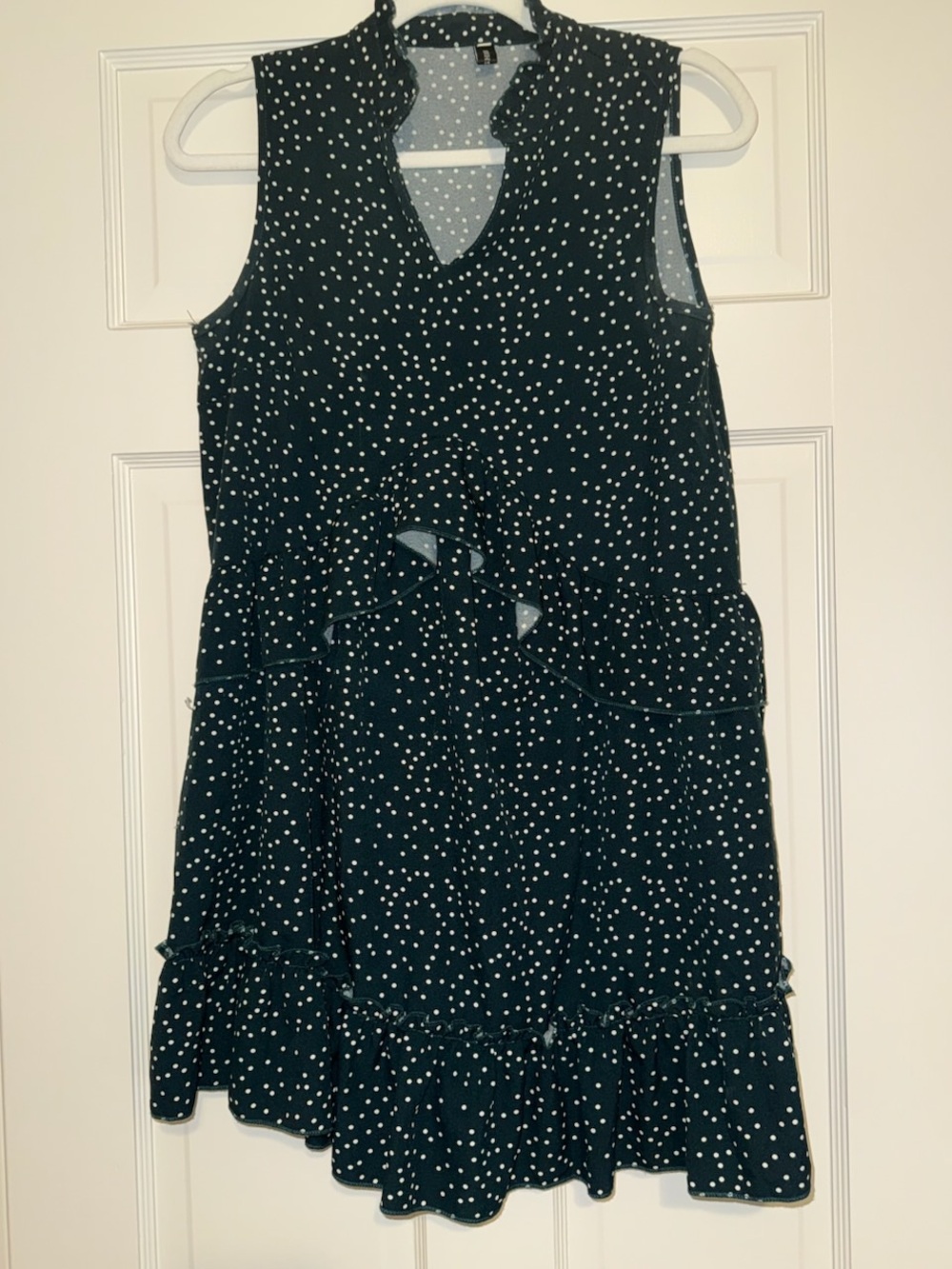 Green Sleeveless Ruffle Dress